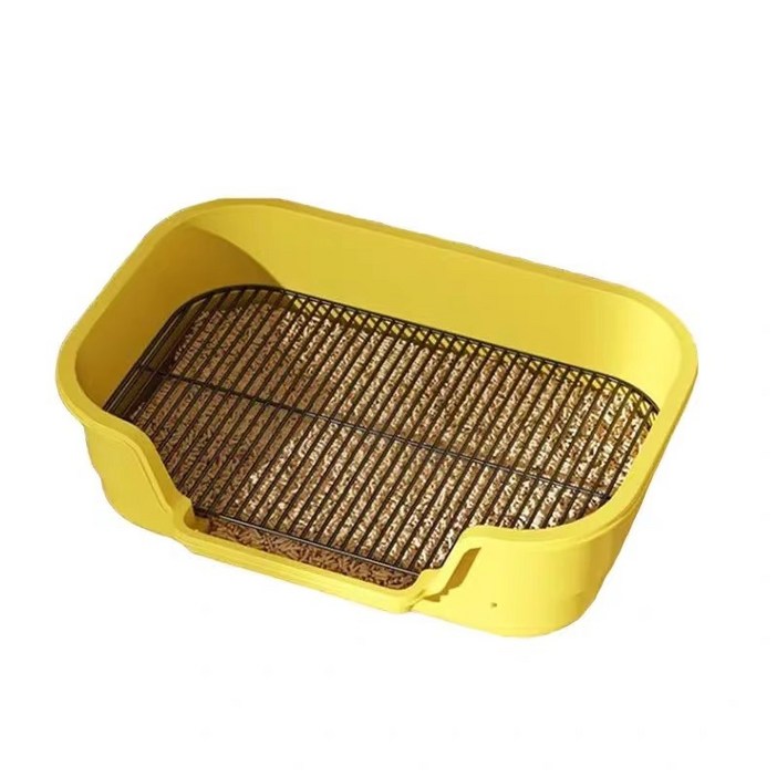 강아지 배변판 철제 메쉬 고양이 화장실, 노란색, 1개