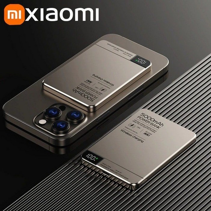 샤오미 마그네틱 보조배터리 5000mAh  Magsafe 무선충전  초슬림 경량  디지털 잔량표시