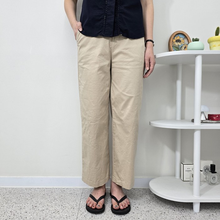 모드엣 여성용 여름 일자 베네 통바지 면스판 밴딩팬츠 빅사이즈 키작녀