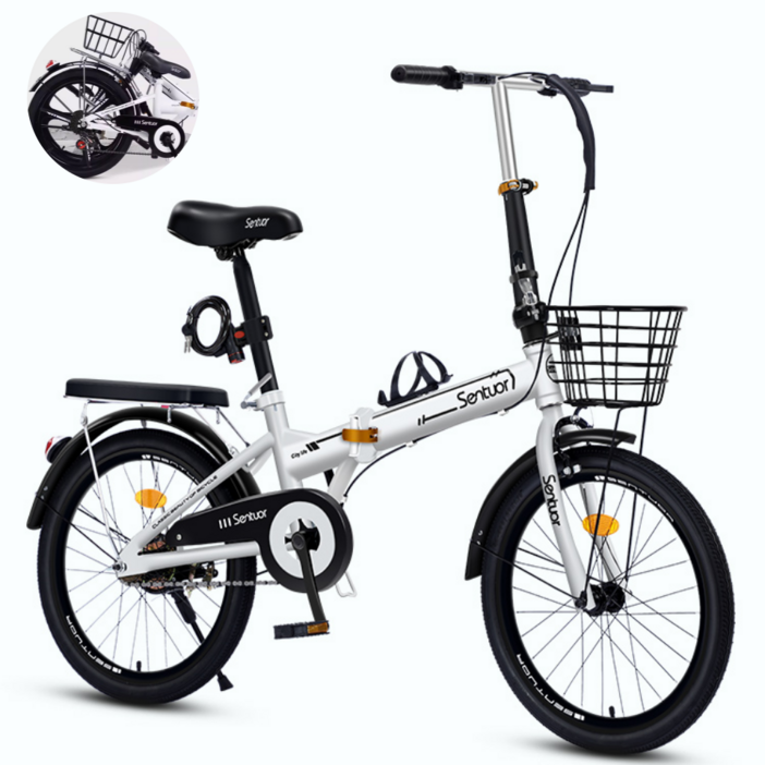 산타고 접이식 미니벨로 자전거 16인치 20인치 22인치 초경량 자전거, 1개, 1cm, 화이트 22인치 x 단일속도 x 일반휠