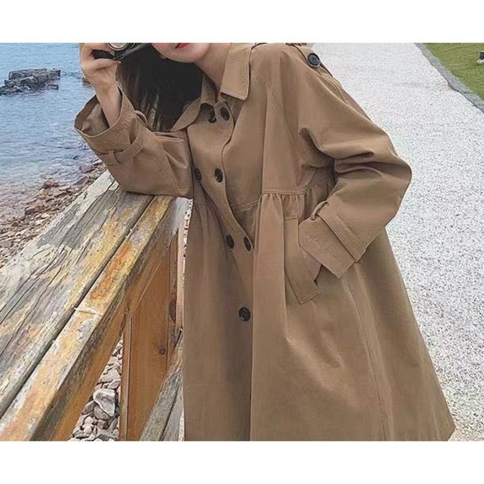 카라넥 버튼 코트 원피스