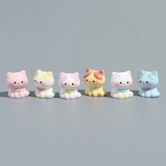 귀여운 고양이 가족 6개 세트 테라리움 화분 인테리어 만들기 재료 소품 미니어처