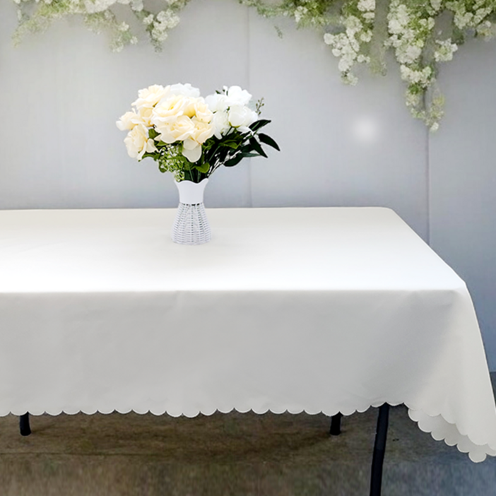 180cm X 140cm 나랑파티 테이블보 백일 돌상 칠순 소품 행사 식탁 커버 레이스 식탁보, 크림