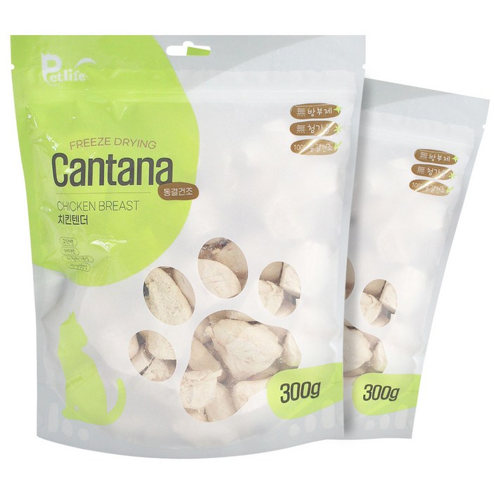 칸타나 동결건조 치킨텐더 300g x2개 고양이간식 강아지간식, 닭, 300g, 2개