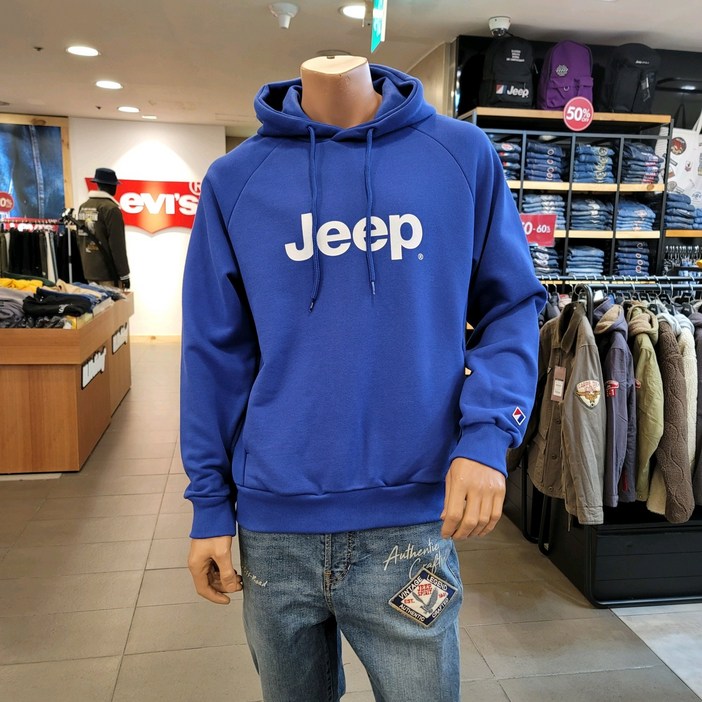 지프 남녀공용 클래식 JEEP빅로고 후드티셔츠 GL1THU001