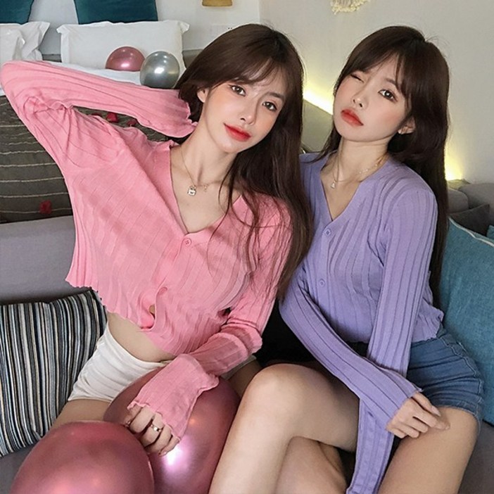 센스지 크롭 가디건