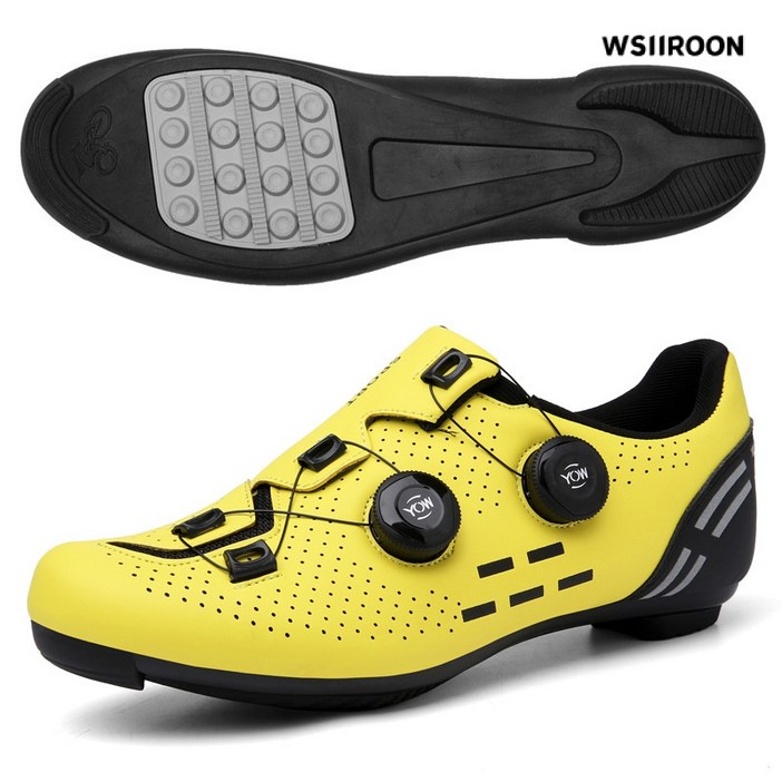 WSIIROON 자전거신발남성용 ZXC001, 노란색/고무신 밑바닥