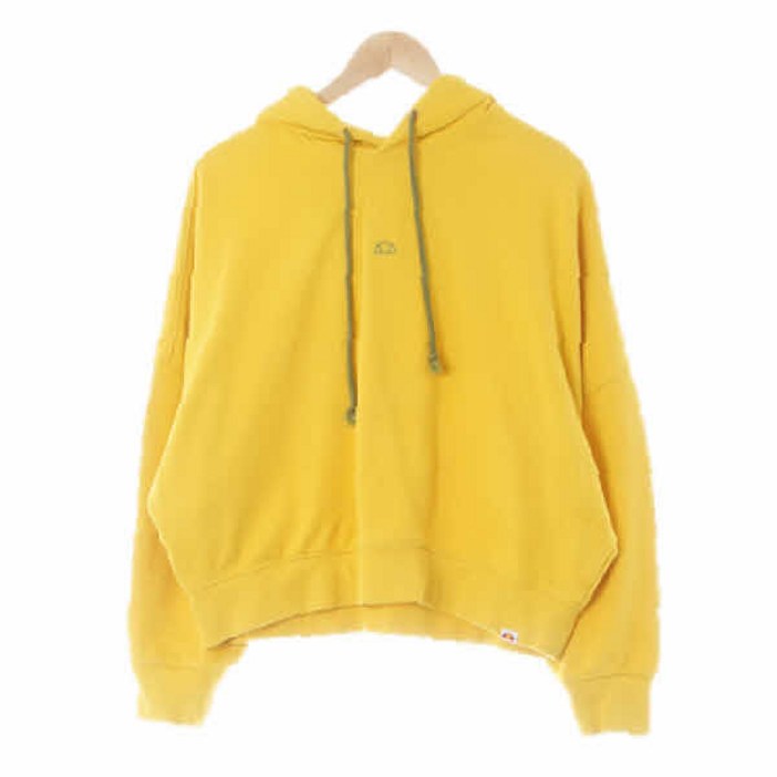 엘레쎄 0665 ellesse 겨자색 면혼방 가오리핏크롭후드티 [90]