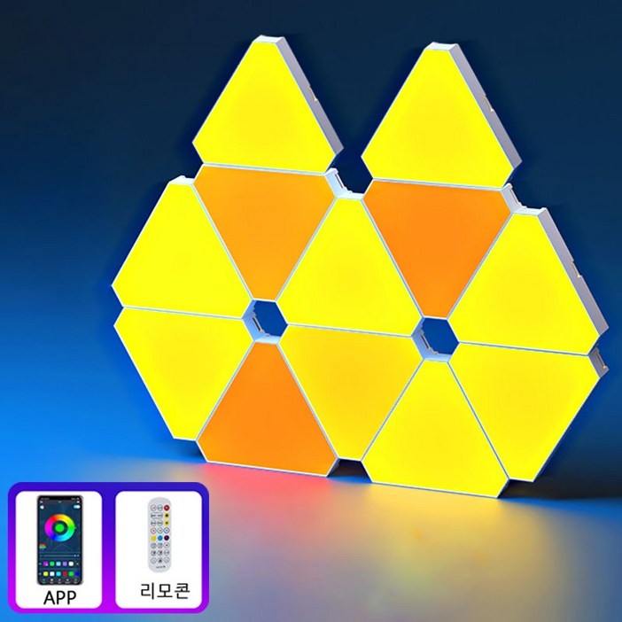 Meyuge LED 간접 패널 라인 조명 DIY 조립식 벽조명 스마트 RGB 모듈식 패널, 12개, 단일색상