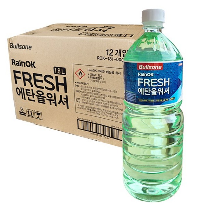 청소왕국 불스원 후레쉬 에탄올 워셔액 한박스12개입, 12개