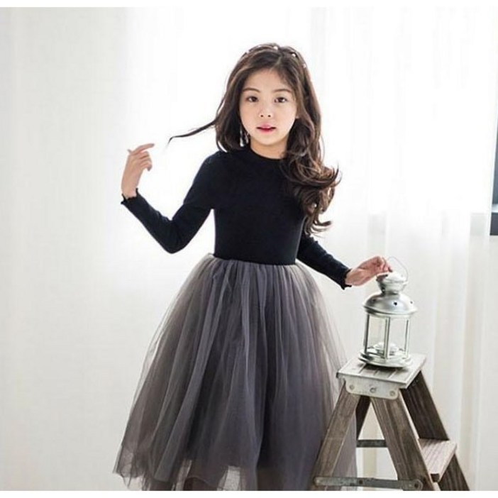 스타빈 여아용 레이스 슬림 롱 원피스