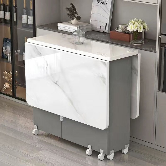 다기능 접이식 타원형직사각형 식탁 원룸 주방 거실 고급 가정용 슬라이딩 테이블, 4인용, N03