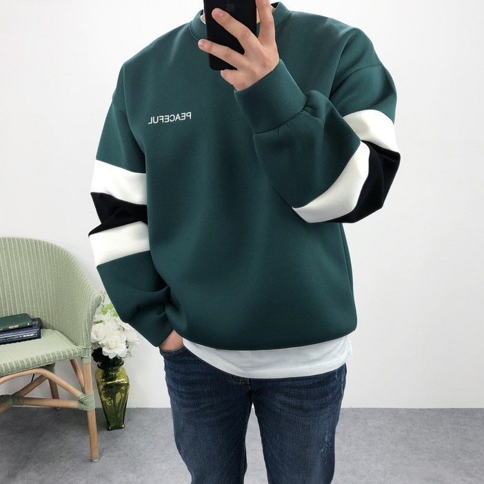 엠클로 오버핏 네오프렌 배색맨투맨 엠클로 오버핏 네오프렌 배색맨투맨