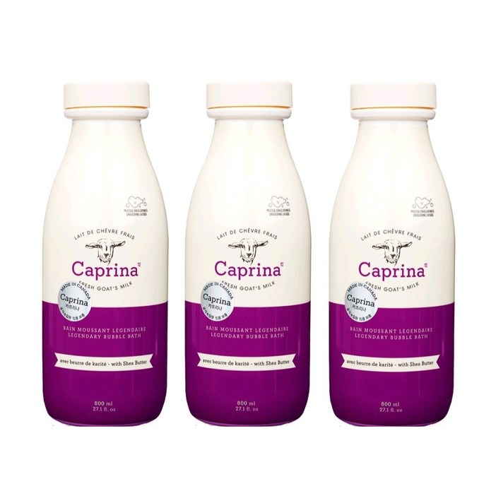 카프리나 버블배쓰800ml x 3P 프레쉬 거품입욕제 버블바스 거품목욕 시아버터향