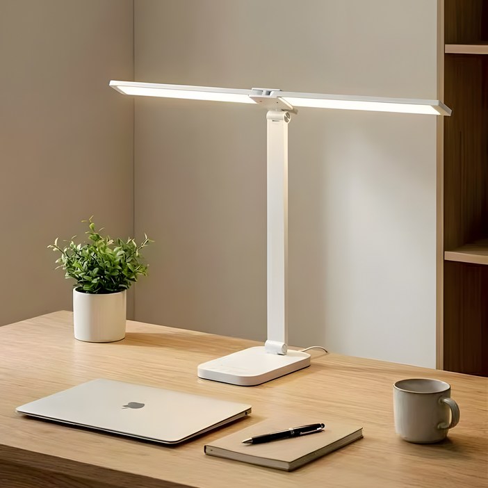Airwit 듀얼 LED 스탠드 조명 시력보호 블루라이트 차단 와이드 조명 무단계 밝기조절 책상 사무실 학습용 사무용 독서용