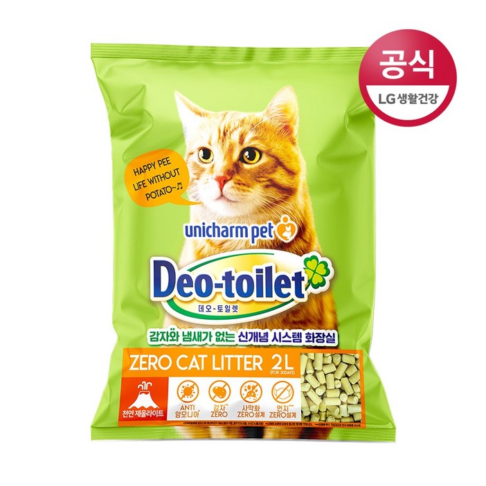 LG유니참 데오토일렛 사막화 방지 소취 향균 고양이 모래