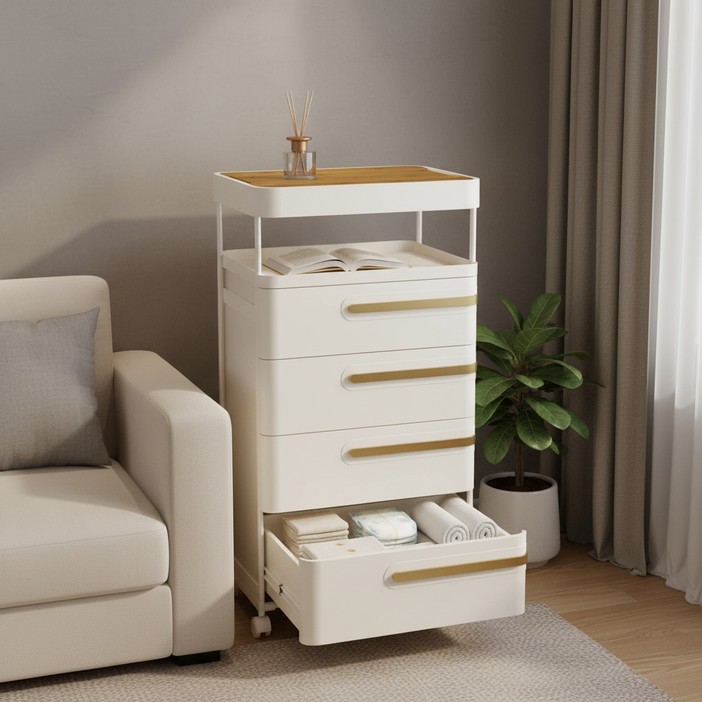 리빙코아 이동식 수납 서랍 트롤리 정리함