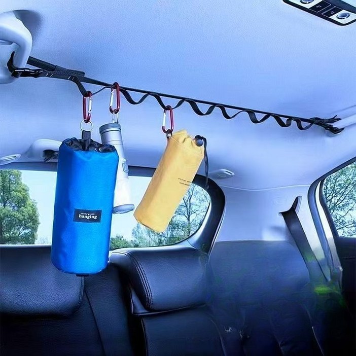 차량용 수납 선반 스트랩 옷걸이 조절 가능한 차량 걸이 트렁크 정리 자동차 빨랫줄 차량용 행거 행거 다용도 차량용 건조대, 자동차 빨랫줄팔걸이, 1개