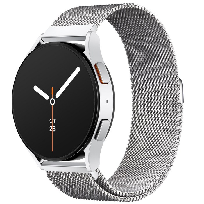 OULUOQI 애플워치  갤럭시워치 호환 밀레니즈 스트랩 워치밴드, 1개, 실버