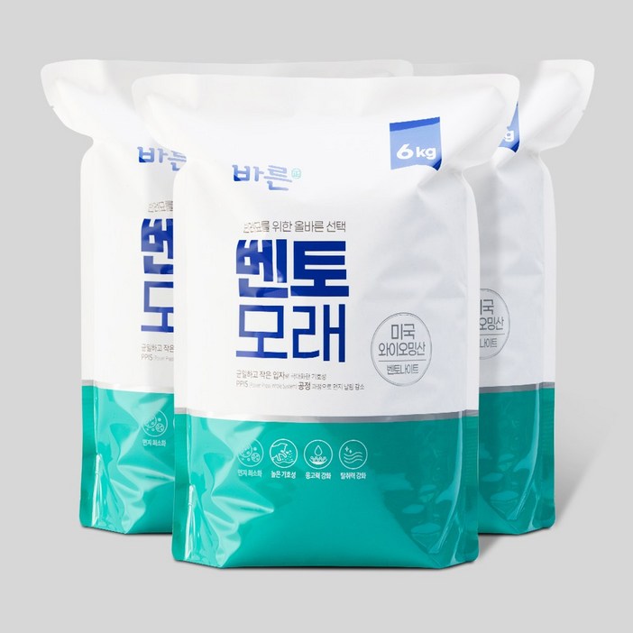 바른 벤토모래 응고형 고양이 모래 6kg 3개, 6kg, 3세트