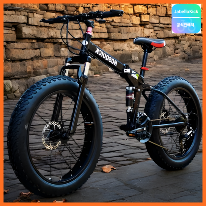 miraemoa 접이식 MTB 산악 자전거 광폭 타이어 팻바이크 펫바이크 바뀌 두꺼운 오프로드, 블랙 miraemoa 접이식 MTB 산악 자전거 광폭 타이어 팻바이크 펫바이크 바뀌 두꺼운 오프로드, 블랙