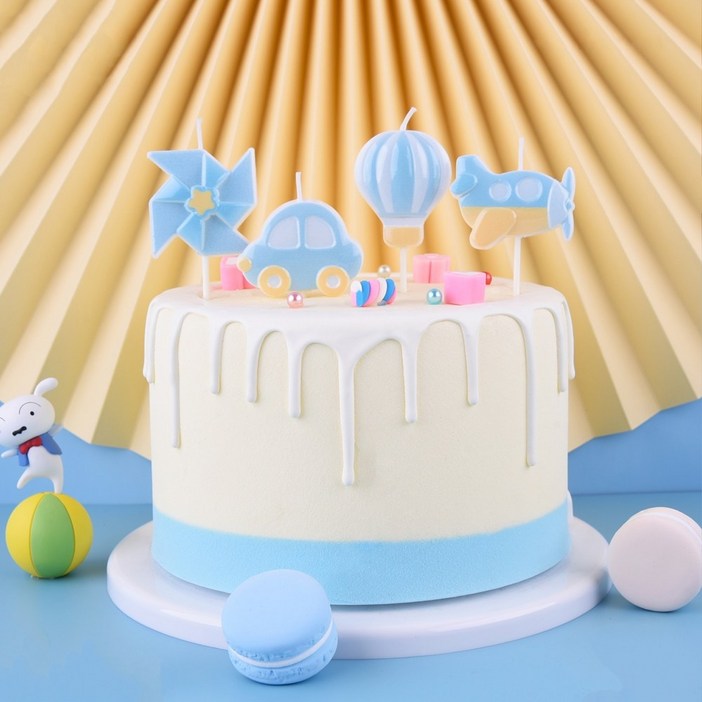 코쿤 3D초 블루 드림 4종 세트 자동차 비행기 아이생일 백일 돌잔치 귀여운초