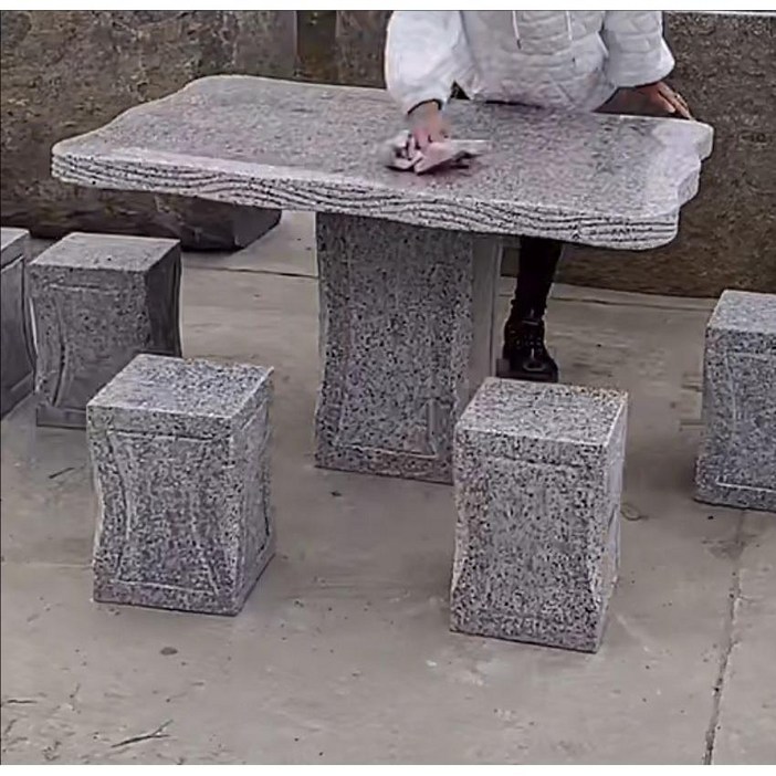 야외돌테이블 석재 탁자의자 돌테이블세트 펜션 공원