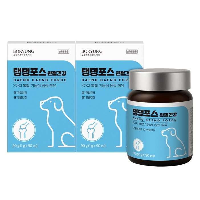 보령 댕댕포스 관절건강 강아지 관절 영양제, 2개, 뼈/관절강화, 90정