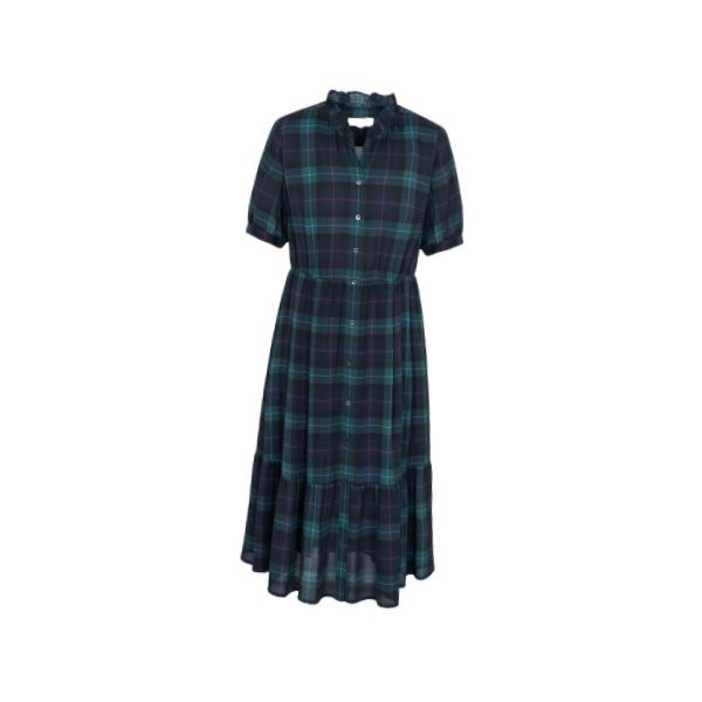 정품 빈폴 레이디스 타탄체크 폴리 쉬폰 원피스  네이비 BF5771C03R 균일가 딜