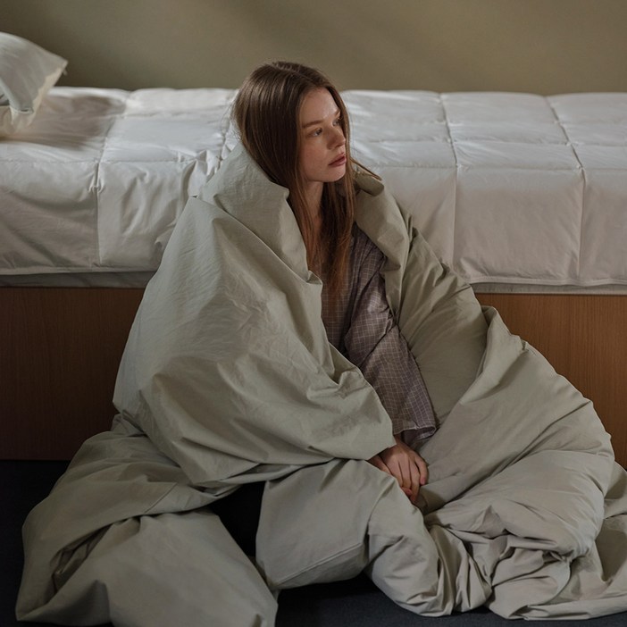 오브aube 고밀도 60수 바이오워싱 사계절 이불커버 SS Q 싱글 퀸, 나이트블루