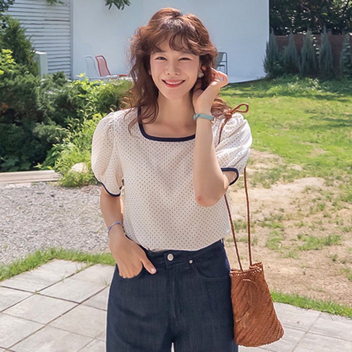 리린 LABEL 살랑살랑 은은한 링클도트 신축티 size F,1 2918000