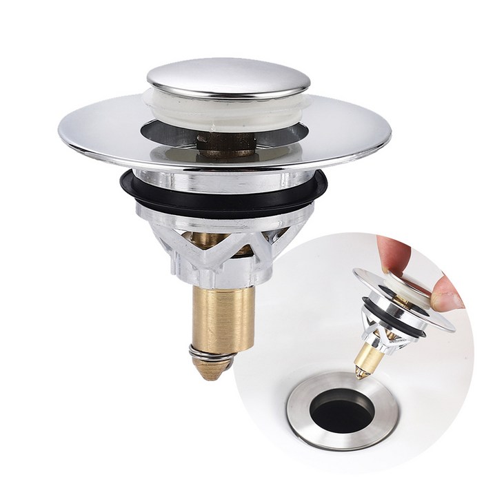 3S리빙 범용 자동팝업 물마개 세면기 세면대 배수관 배수구 트랩 물막이 마개 교체, 1개