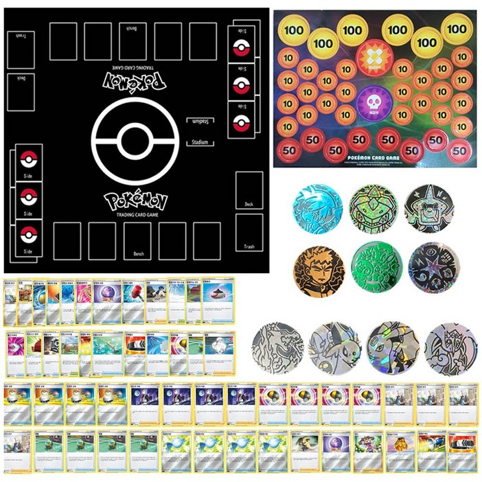 포켓몬카드 게임 5종 풀세트 플레이 매트 데미지마커