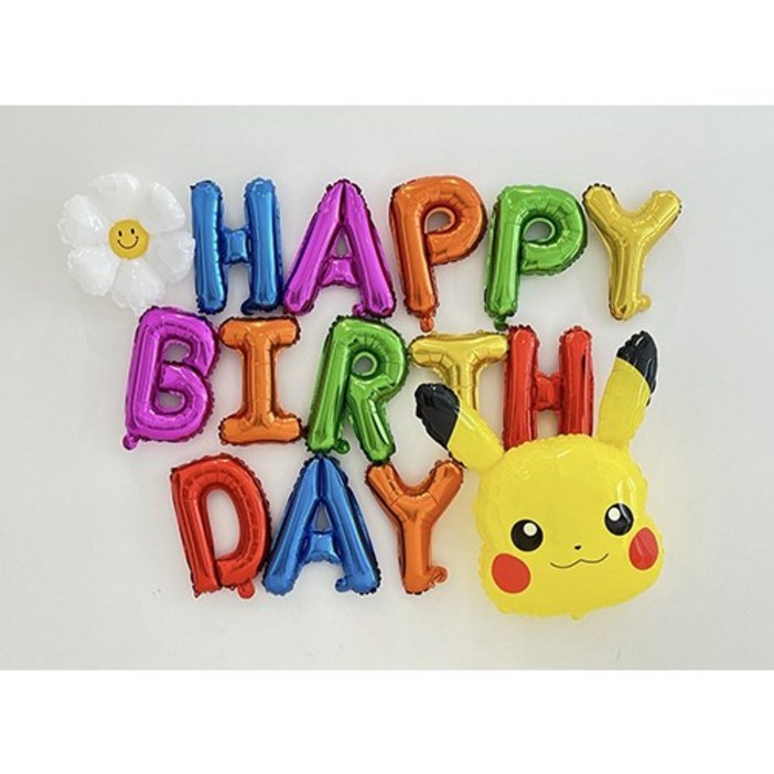 포켓몬 레인보우 레터링 풍선세트 레인보 정품 포켓몬스터 피카츄 생일 파티
