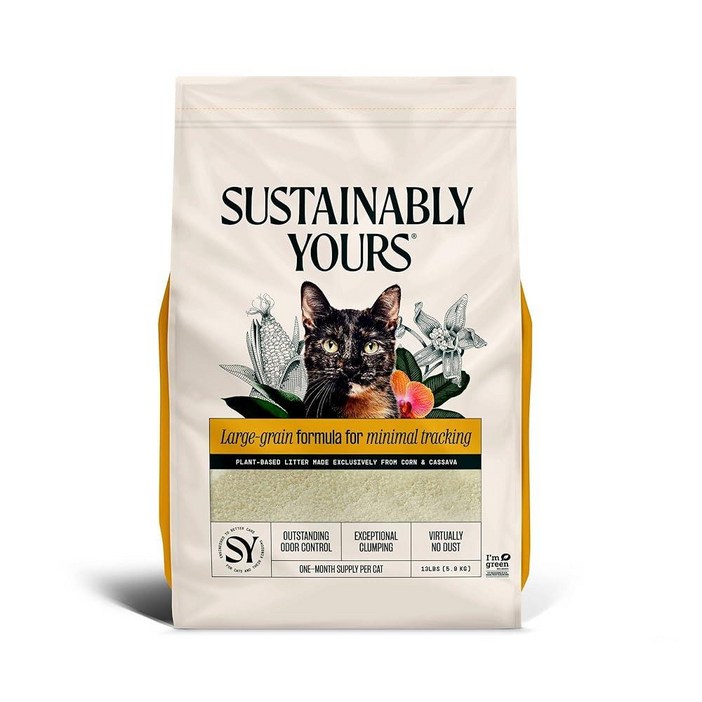 Sustainably Yours 고양이 모래, 라지 그레인 포뮬러 4.5kg10파운드