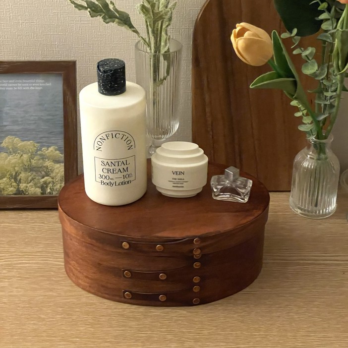 도르리 소품 우드 셰이커박스 다용도 정리함 화장품 보관함 수납 정리함 쉐이커박스