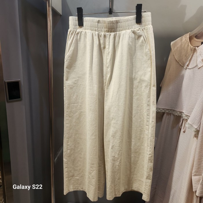 꾸즈 린넨혼방8부바지 와이드형 고무바지  cs 711 p6