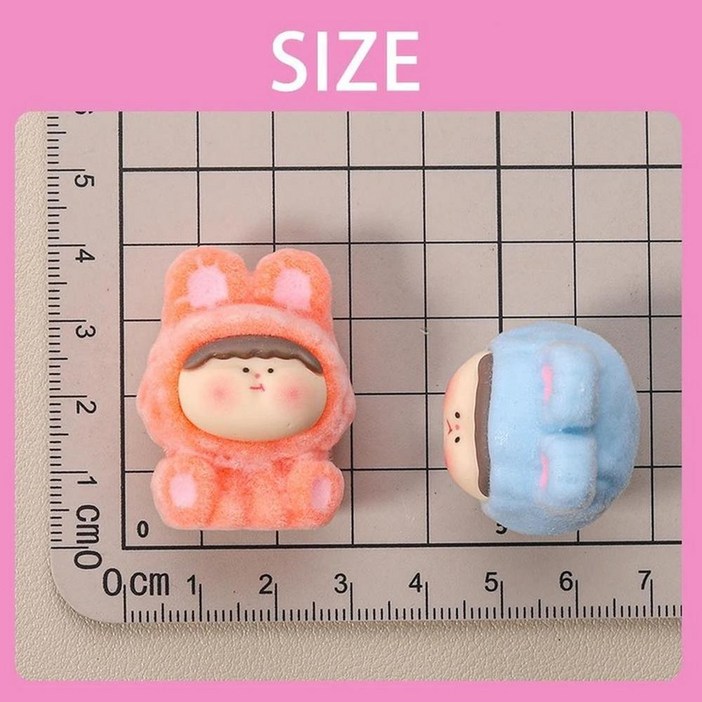 귀여운 플로킹 릴리 인형 장식 키체인 조경 홈 데스크탑 자동차