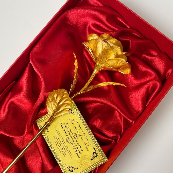 24K 금 장미 꽃 축하 금장미 한송이 여자 친구 생일 생신 기념일 선물 엄마 이벤트