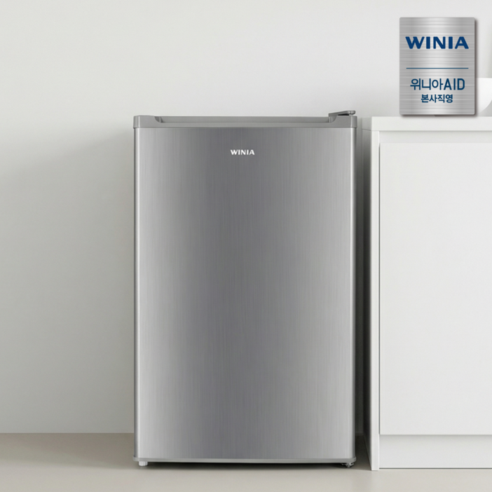 위니아 122리터 1도어 냉장고 RAE112TW1MT9 일반 원룸 가정용 사무실 오피스텔, 실버, RAE112TW1MT9