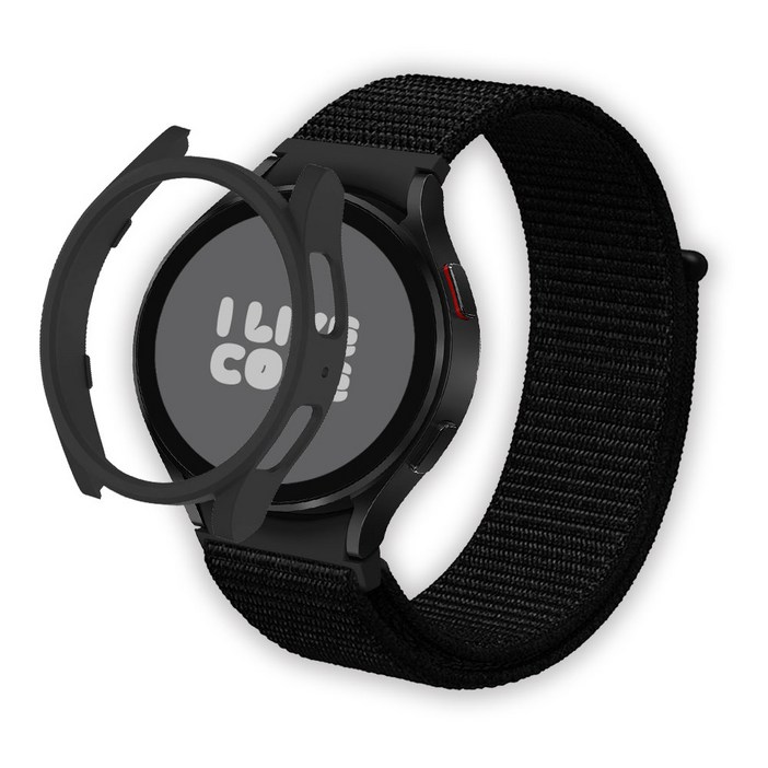 아이메이드잇 갤럭시워치 호환 나일론 스포츠 스트랩 밴드, 블랙, 1개