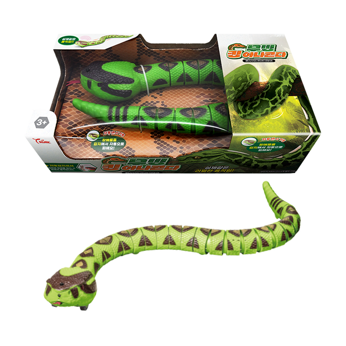 무빙 킹 아나콘다 RC 로봇 장난감 무선 조종 움직이는 뱀, 초록, 1개