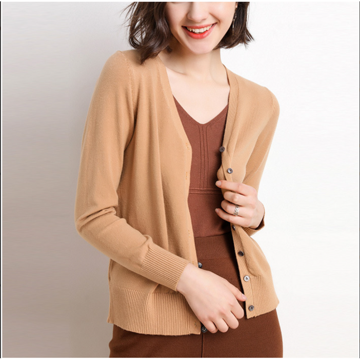 에쉬울프 여성용 데일리 간절기 니트 기본 가디건