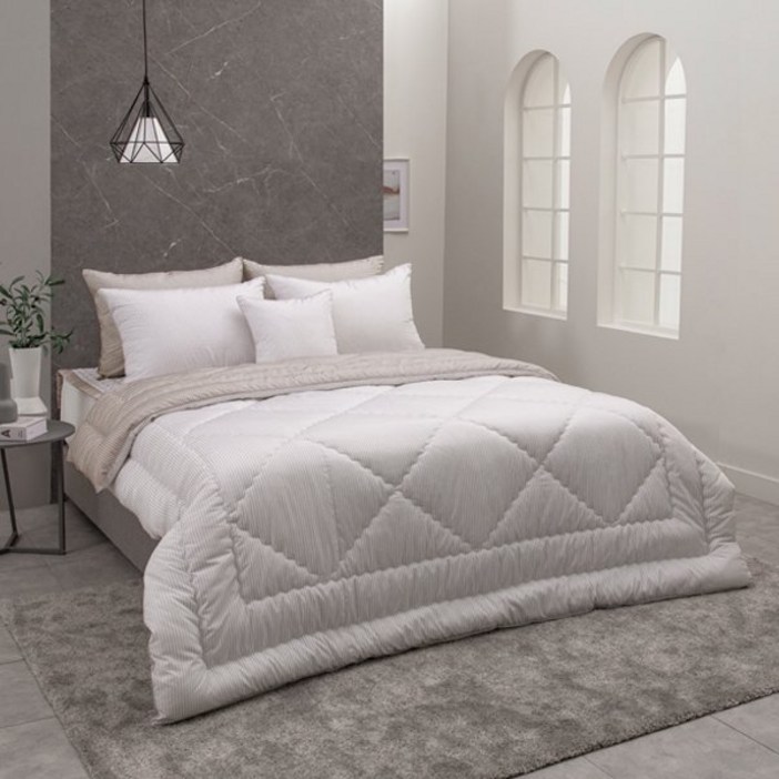 브랜드매장판 알레르망 Allerman 에일2 차렵이불 D 3종세트 베이지리버서블