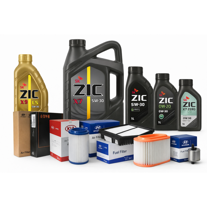 디올뉴 그랜저 GN7 23년형 22년식이후 쎄타III 2.5 가솔린 6L 순정필터 지크오일 X9 ZERO 20, 1세트, 그랜저, 현대