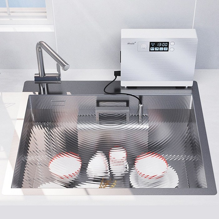 로로와형제들 초음파 식기세척기 가정용 소형 과일 야채 세척기 무설치, 고객직접설치, A5S, 실버