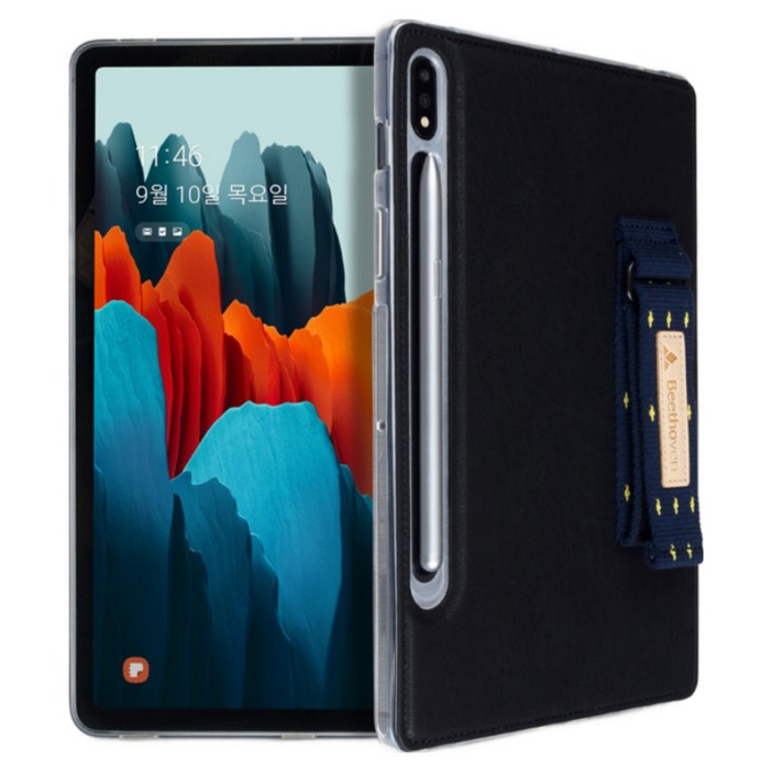 베토벤 갤럭시 탭S9 S10 플러스, 울트라, FE 핸드그립 케이스, 01블랙