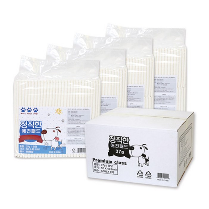 정직한패드 프리미엄 소형50x40cm 37g 240매 배변패드 정직한패드 프리미엄 소형50x40cm 37g 240매 배변패드