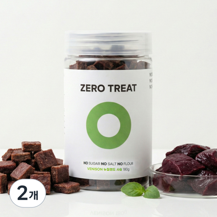 제로트릿 강아지 저칼로리 다이어트 간식, 뉴질랜드 사슴, 180g, 2개