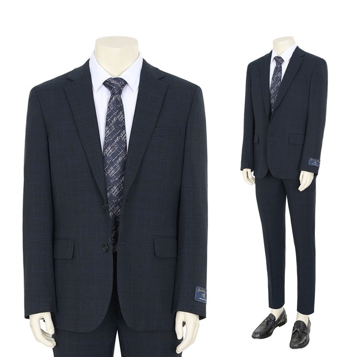 바쏘옴므 남성용 블렌디드 레귤러핏 정장 자켓  팬츠 세트
